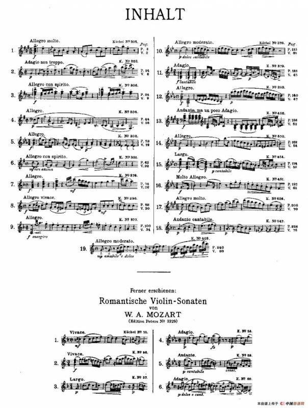 Mozart - Violin Sonata No.4, KV. 304（第四小提琴奏鸣曲）