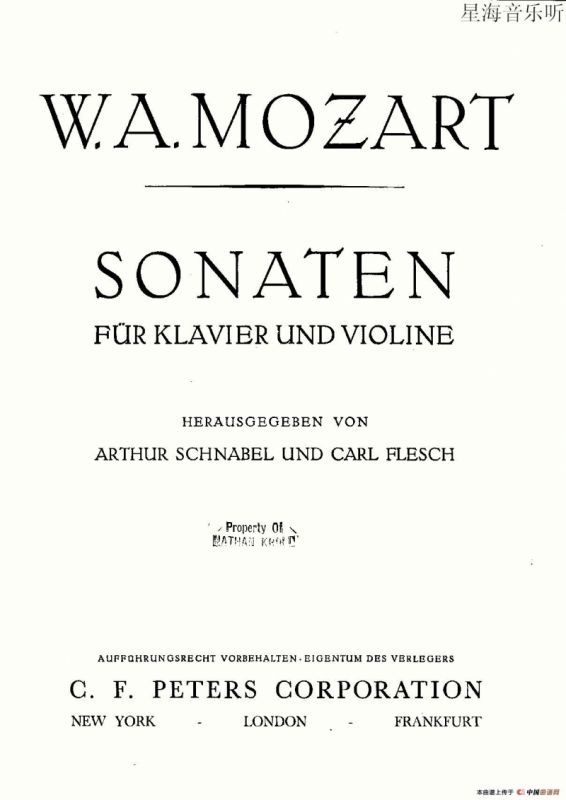 Mozart - Violin Sonata No.3, KV. 306（第三小提琴奏鸣曲）