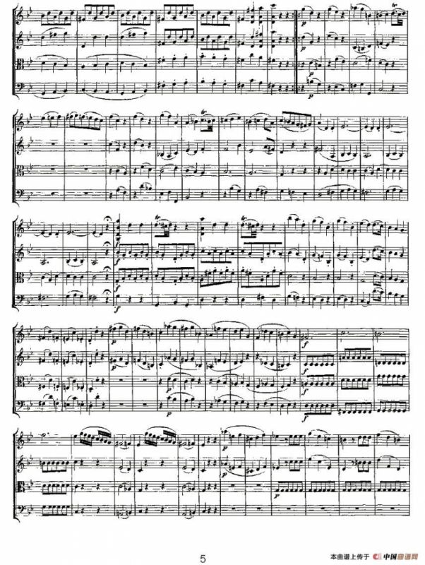 Quartet No. 6 in Bb Major, K. 159（降B大调第六弦乐四重奏）