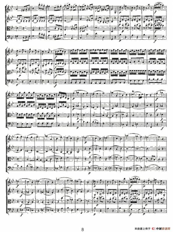 Quartet No. 6 in Bb Major, K. 159（降B大调第六弦乐四重奏）