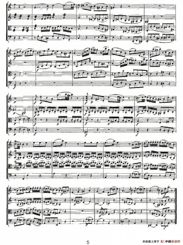Quartet No. 5 in F Major, K. 158（F大调第五弦乐四重奏）