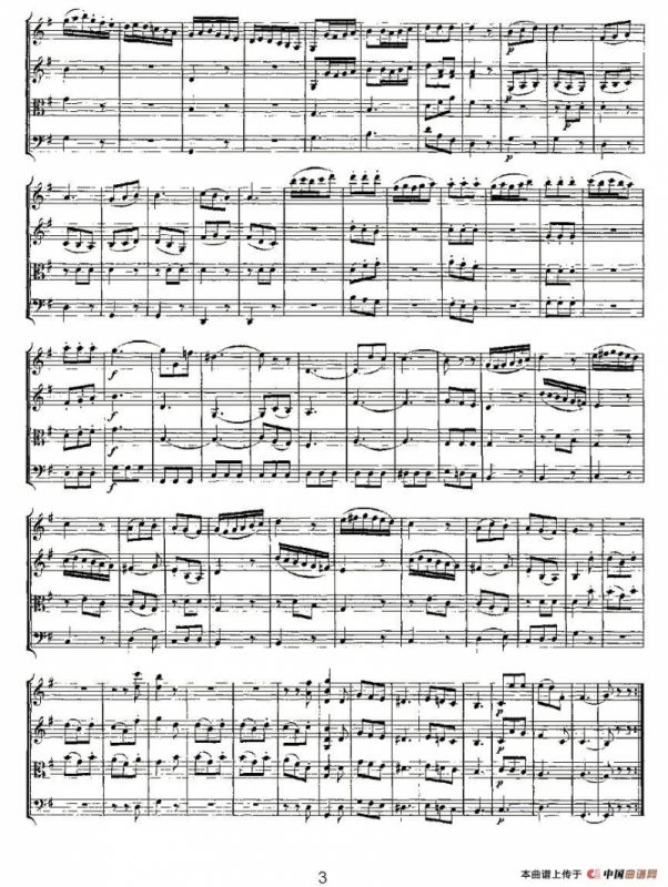 Quartet No. 3 in G Major, K. 156 （G大调第三弦乐四重奏）
