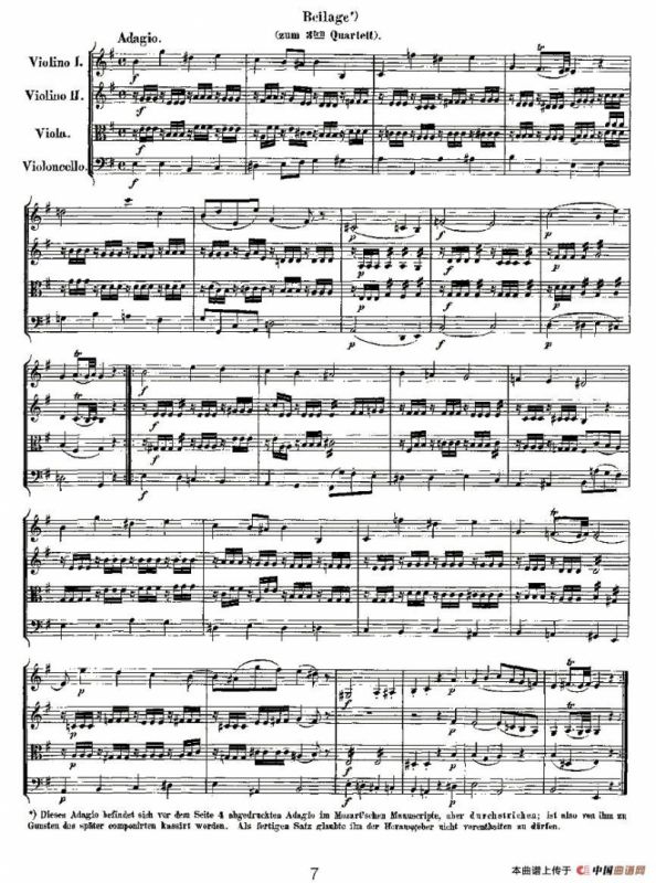 Quartet No. 3 in G Major, K. 156 （G大调第三弦乐四重奏）