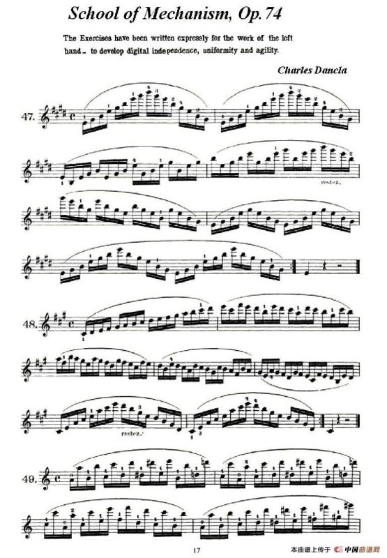School of Mechanism, Op. 74（小提琴技巧练习47——50）