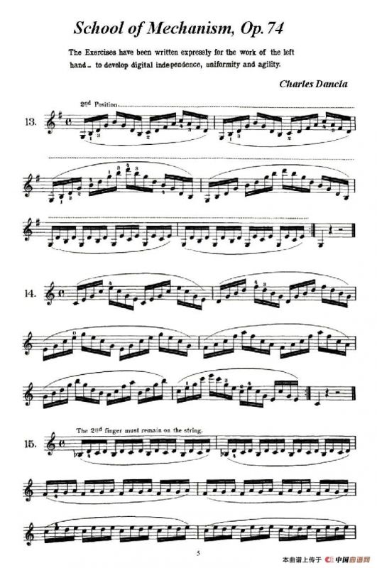 School of Mechanism, Op. 74（小提琴技巧练习13——22）