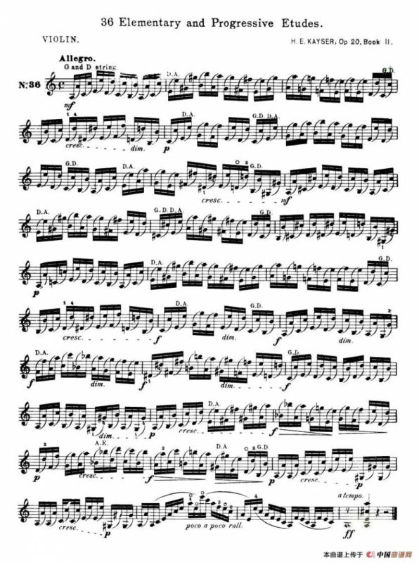 开塞（KAYSER 36首小提琴练习曲之36）