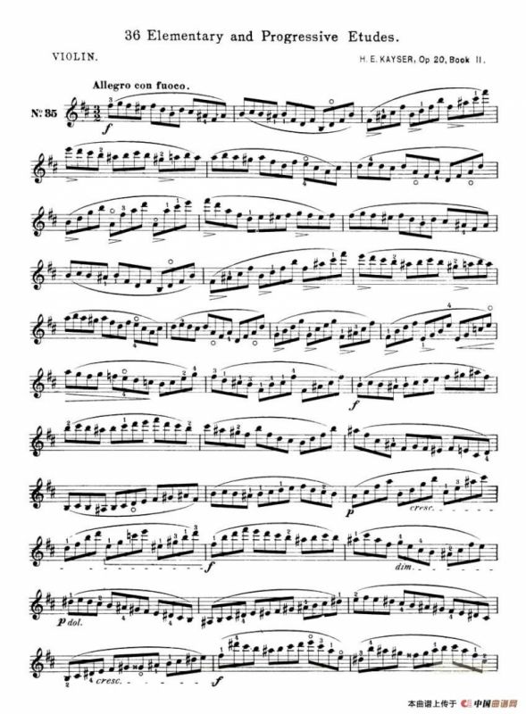 开塞（KAYSER 36首小提琴练习曲之35）