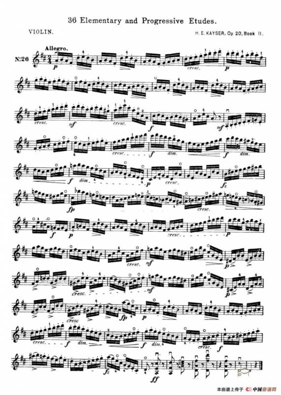 开塞（KAYSER 36首小提琴练习曲之26）