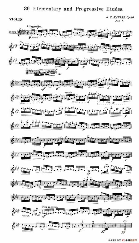 开塞（KAYSER 36首小提琴练习曲之23）