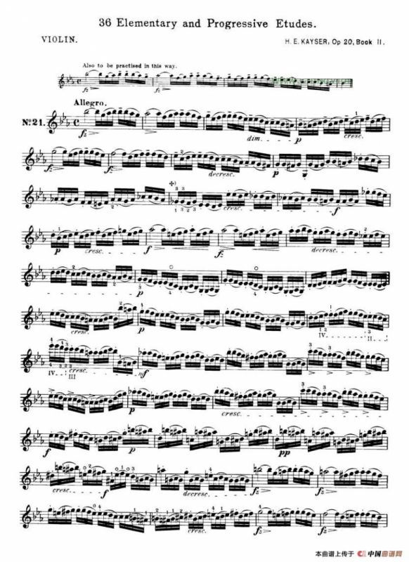 开塞（KAYSER 36首小提琴练习曲之21）
