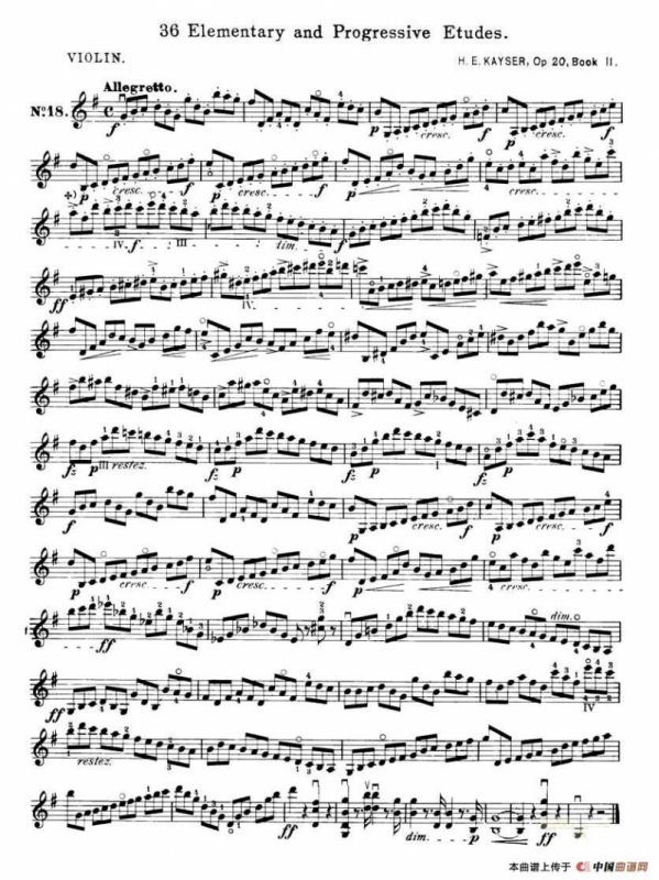 开塞（KAYSER 36首小提琴练习曲之18）
