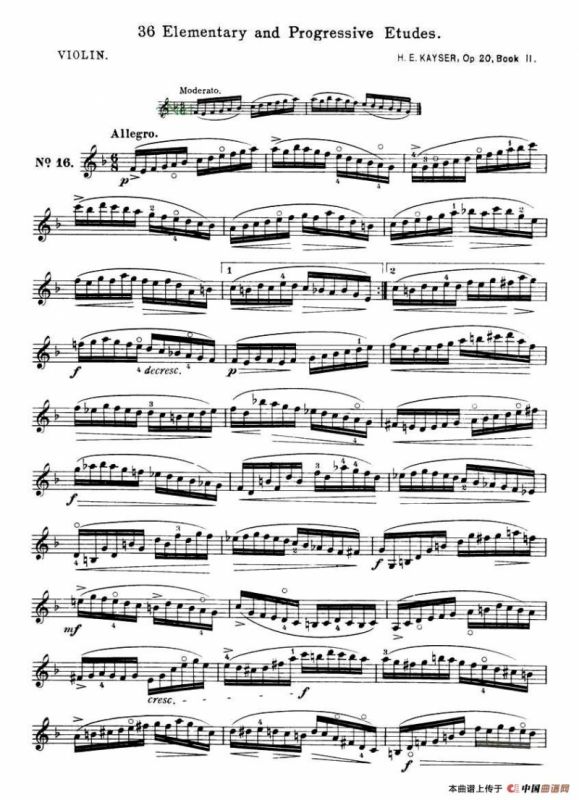 开塞（KAYSER 36首小提琴练习曲之16）