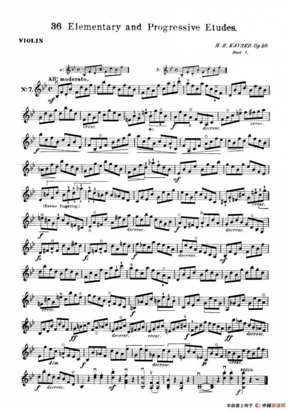 开塞（KAYSER 36首小提琴练习曲之7）