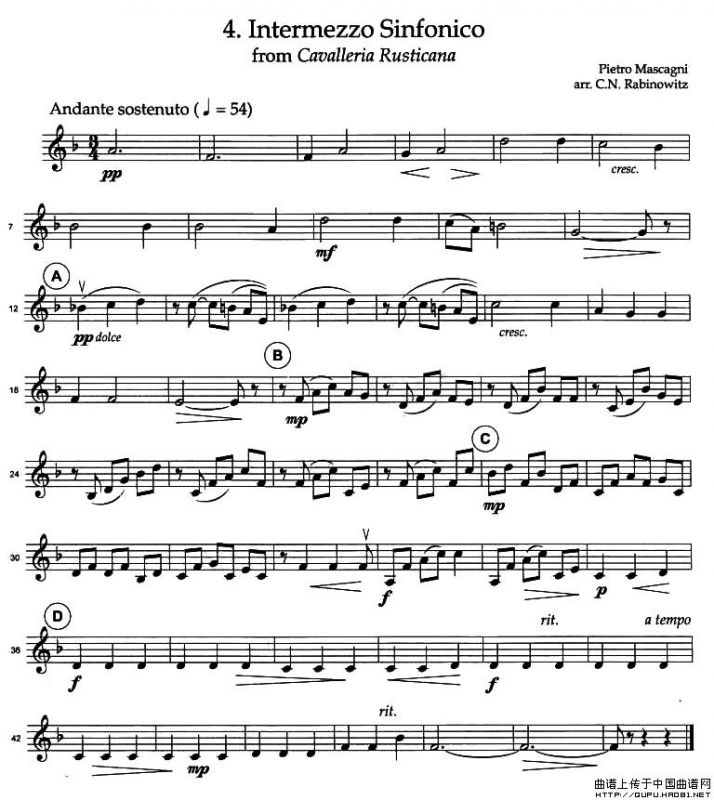 INTERMEZZO SINFONICO（四重奏）