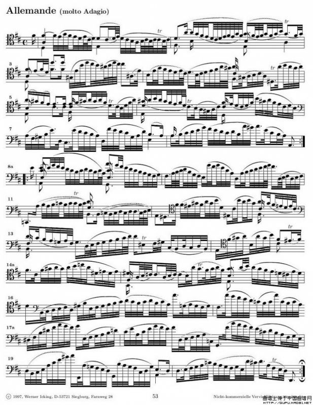 巴赫无伴奏大提琴练习曲之六