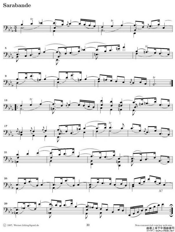 巴赫无伴奏大提琴练习曲之四