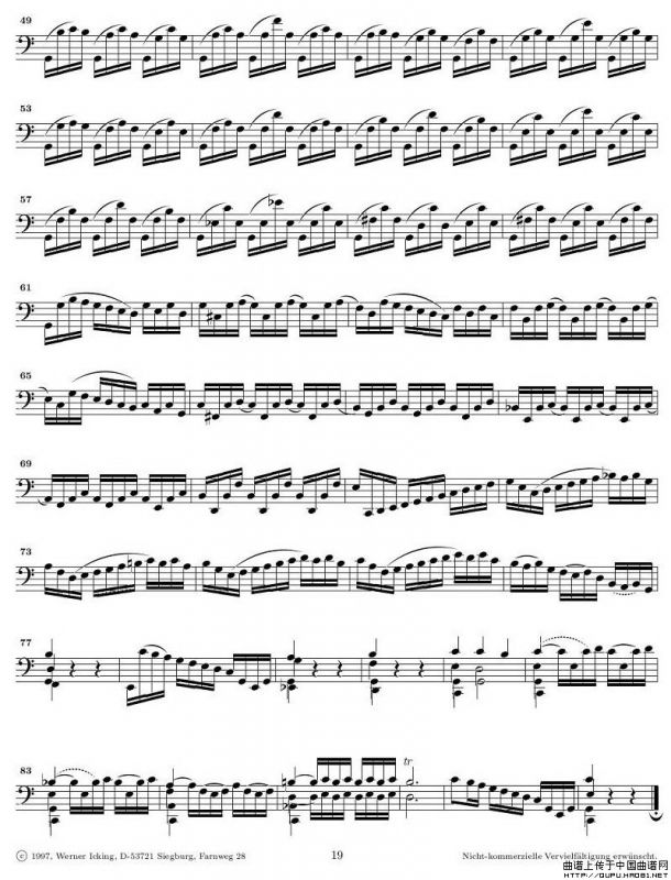 巴赫无伴奏大提琴练习曲之三