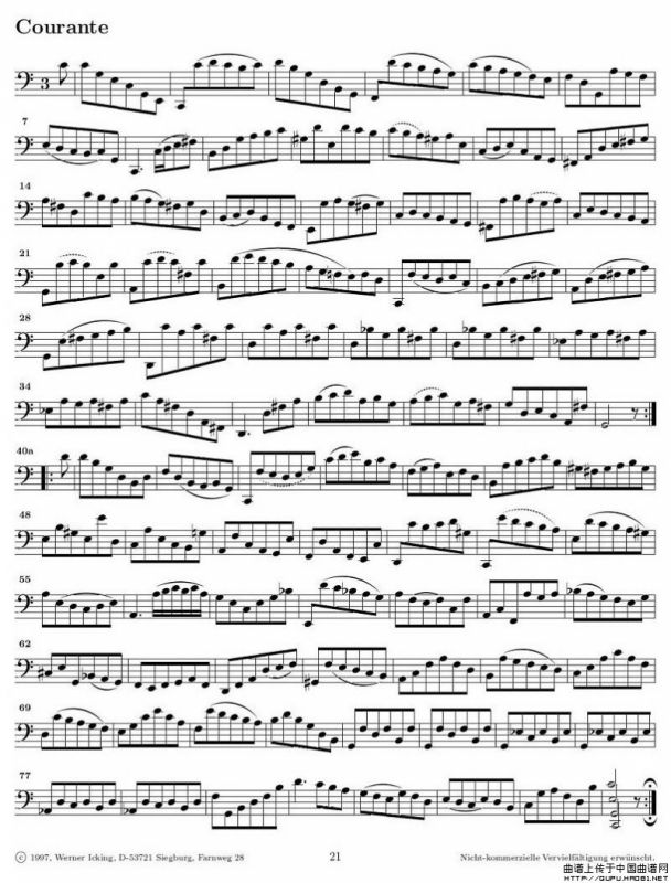 巴赫无伴奏大提琴练习曲之三