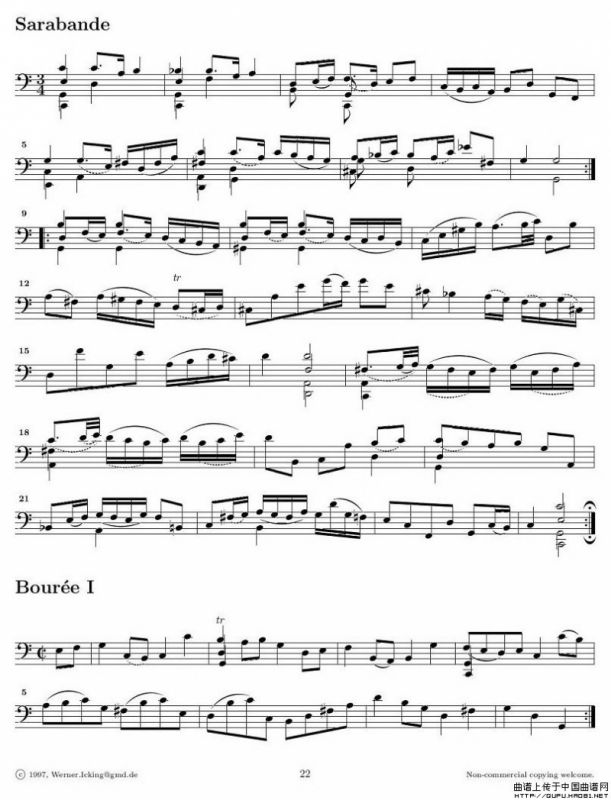 巴赫无伴奏大提琴练习曲之三