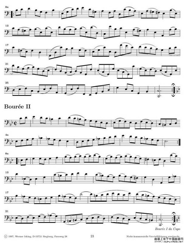 巴赫无伴奏大提琴练习曲之三