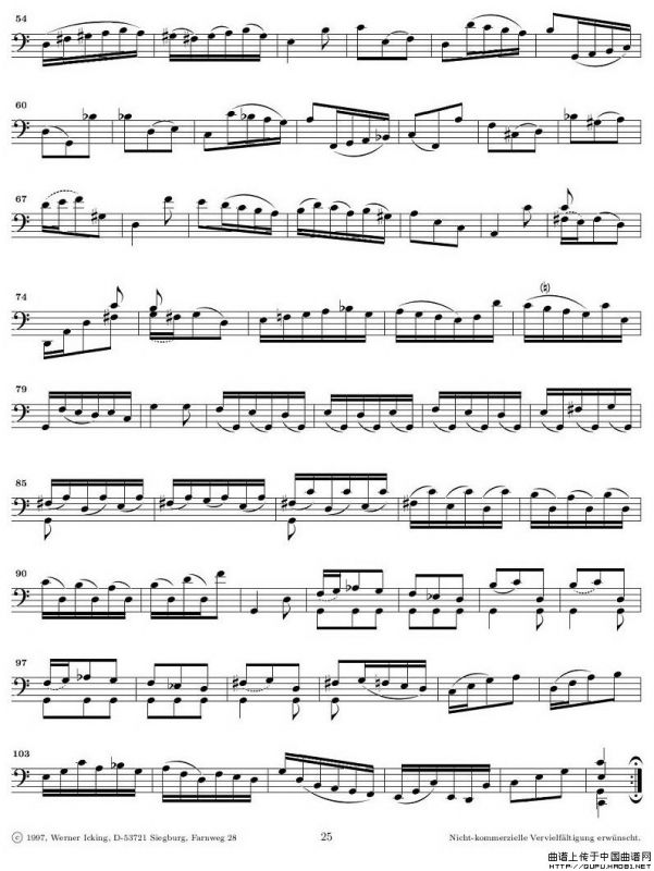 巴赫无伴奏大提琴练习曲之三