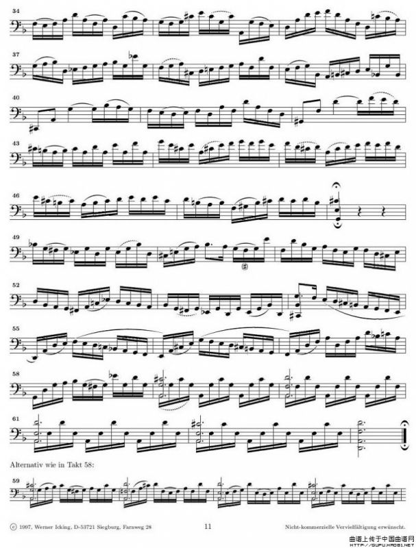 巴赫无伴奏大提琴练习曲之二