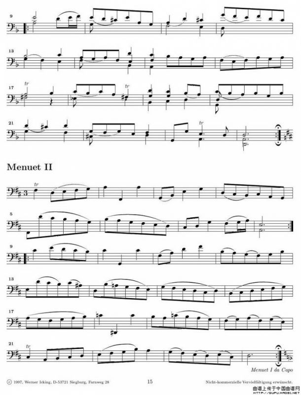 巴赫无伴奏大提琴练习曲之二