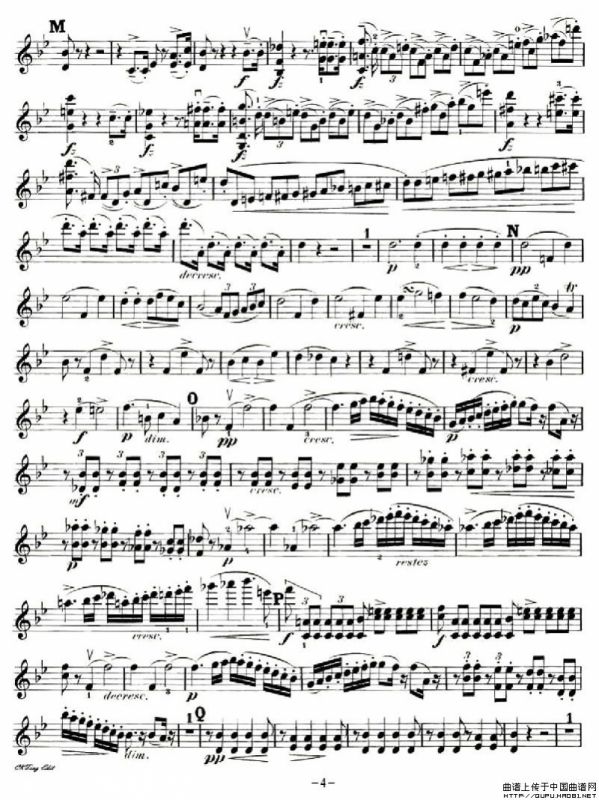 第一钢琴,小提琴，大提琴三重奏 Op.99之小提琴分谱