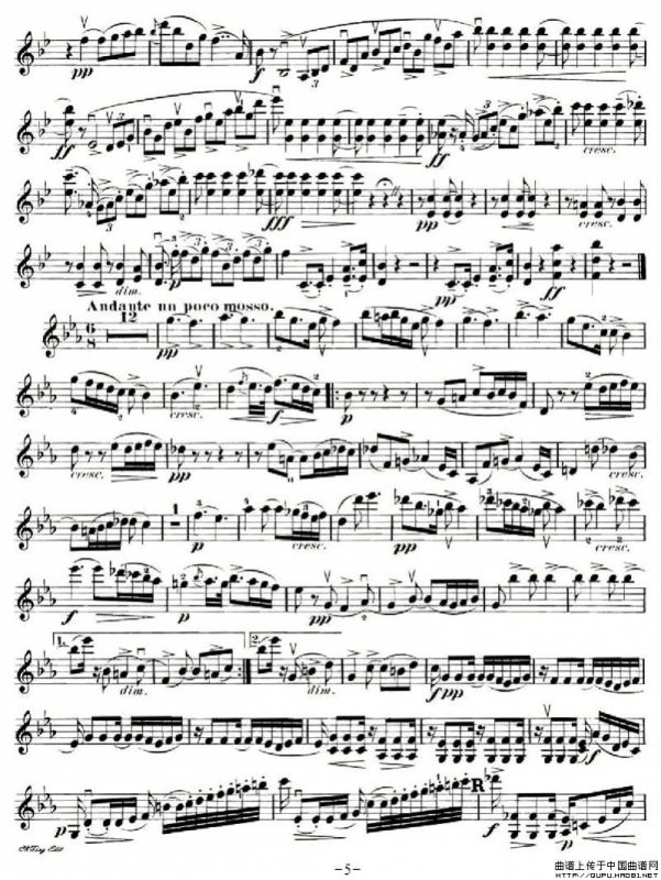 第一钢琴,小提琴，大提琴三重奏 Op.99之小提琴分谱