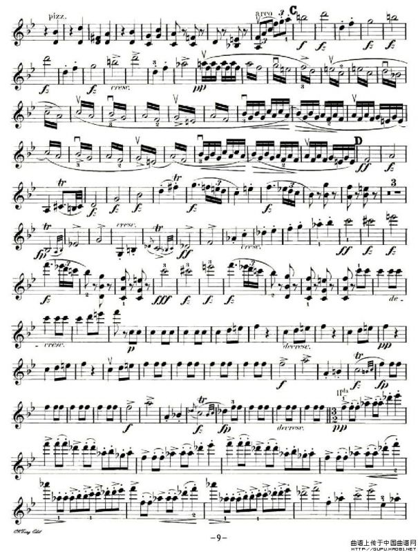 第一钢琴,小提琴，大提琴三重奏 Op.99之小提琴分谱