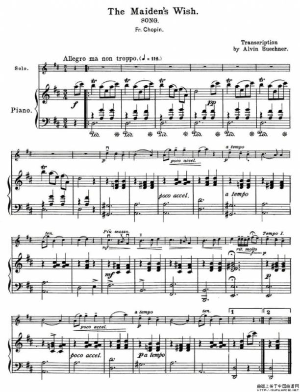 The Maidens Wish（少女的祈祷）（大提琴+钢琴）