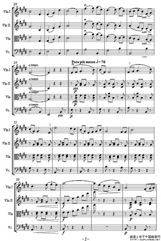 Serenata “Rimpianto”（1900 [弦乐四重奏]）