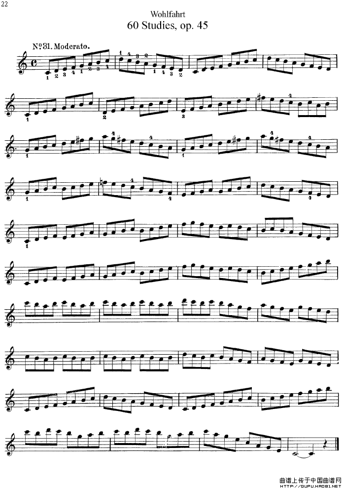 沃尔法特60首练习曲 Op.45（第21-30页）