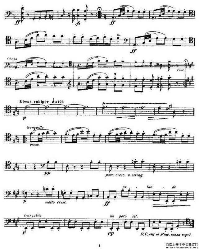 马克斯·布鲁赫 Op70 4首（大提琴）