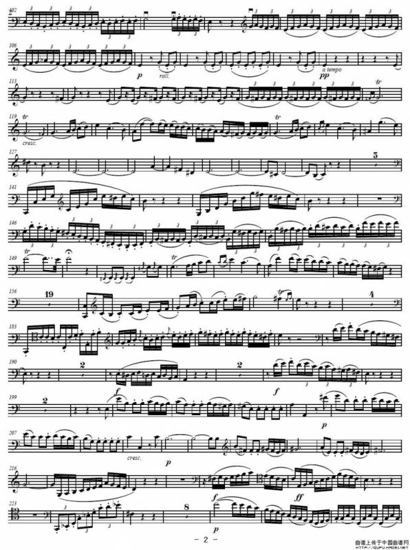 贝多芬 C大调三重协奏曲 第三乐章 作品56（大提琴分谱）