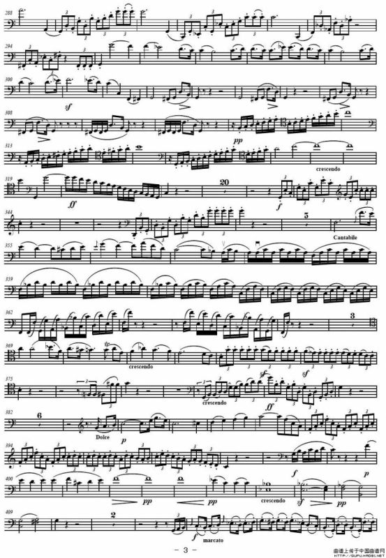 贝多芬 C大调三重协奏曲 第一乐章 作品56（大提琴分谱）