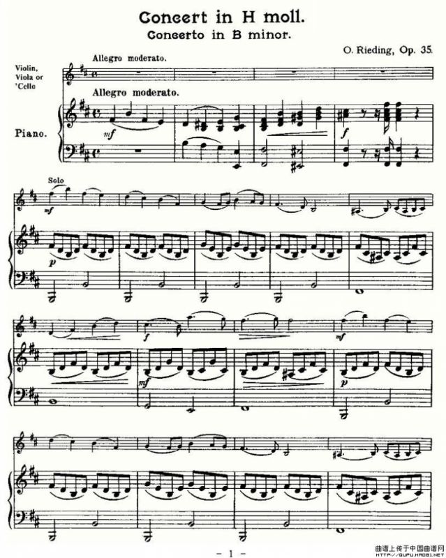 里丁格（Oskar_Rieding)b小调小提琴协奏）