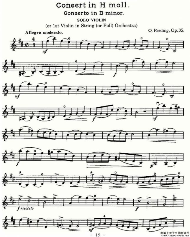 里丁格（Oskar_Rieding)b小调小提琴协奏）