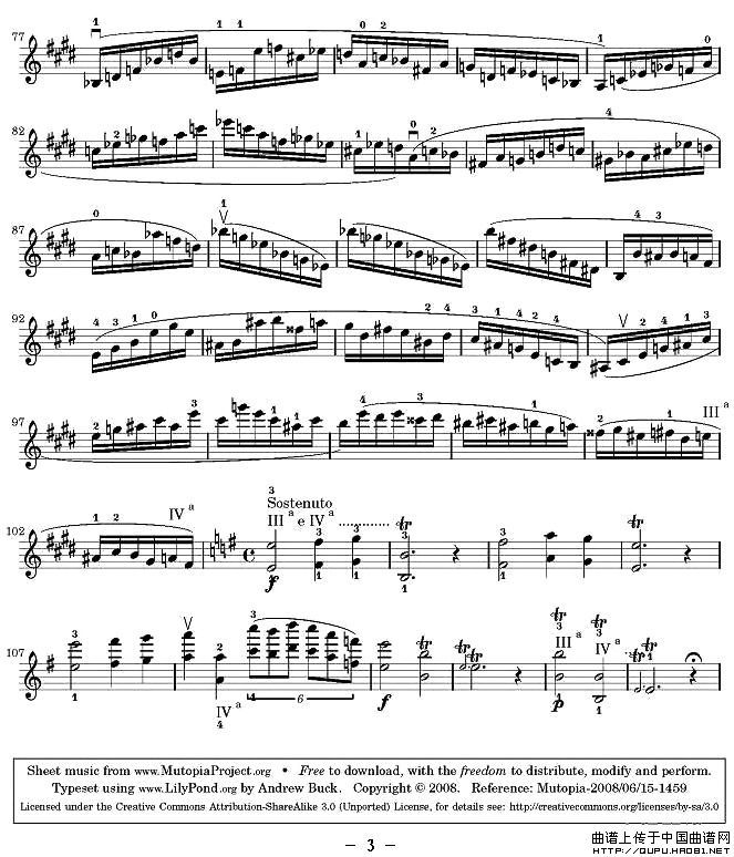 帕格尼尼24首随想曲No.3