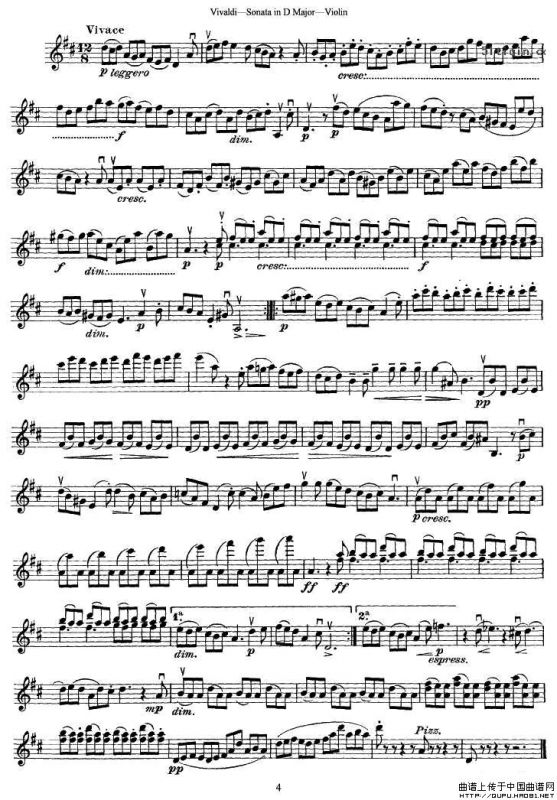 维瓦尔第D大调小提琴奏鸣曲