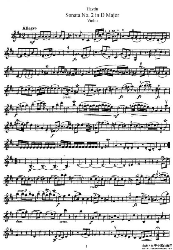 海顿D大调第二小提琴奏鸣曲