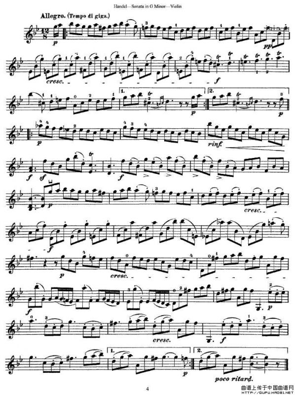 g小调小提琴奏鸣曲（亨德尔作曲版）