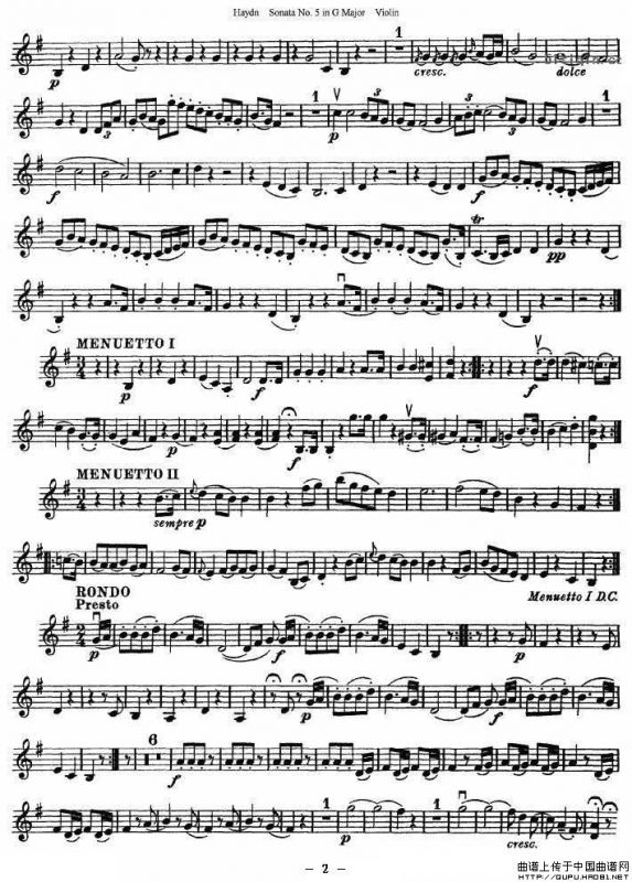 海顿G大调第五小提琴奏鸣曲