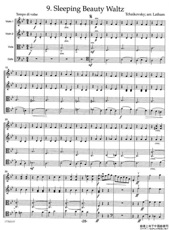 SLEEPING BEAUTY WALTZ（弦乐四重奏）