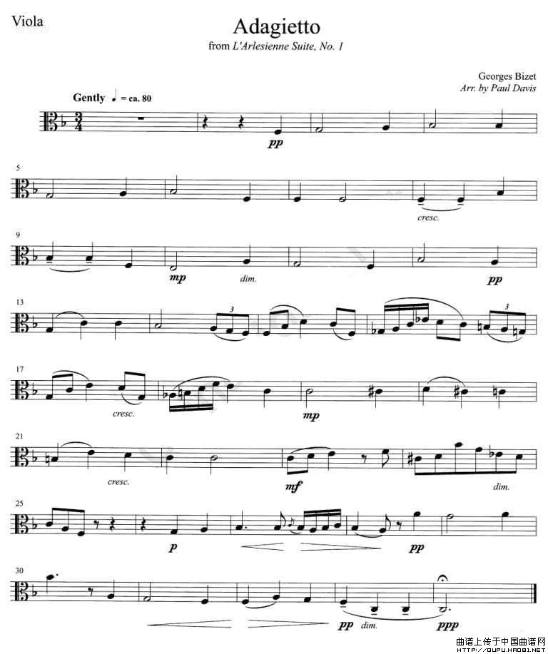 Adagietto（第2小提、中提、大提琴谱）