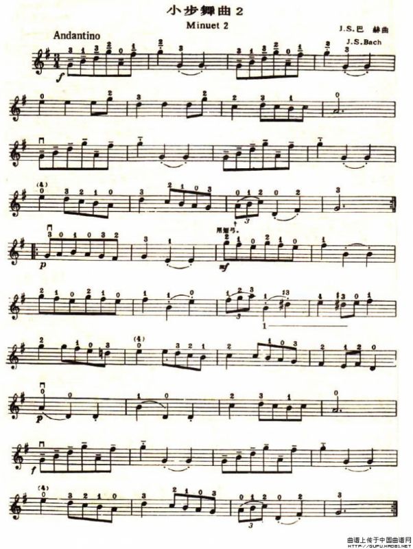 小步舞曲（巴赫作曲版、3首）
