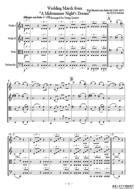 A Midsummer Nights Dream（弦乐四重奏）