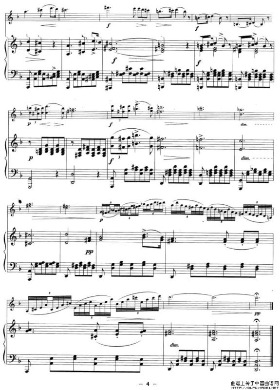 小夜曲（舒伯特作曲版、钢琴伴奏小提琴谱）