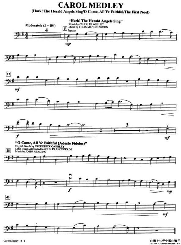 CAROL MEDLEY（大提琴谱）
