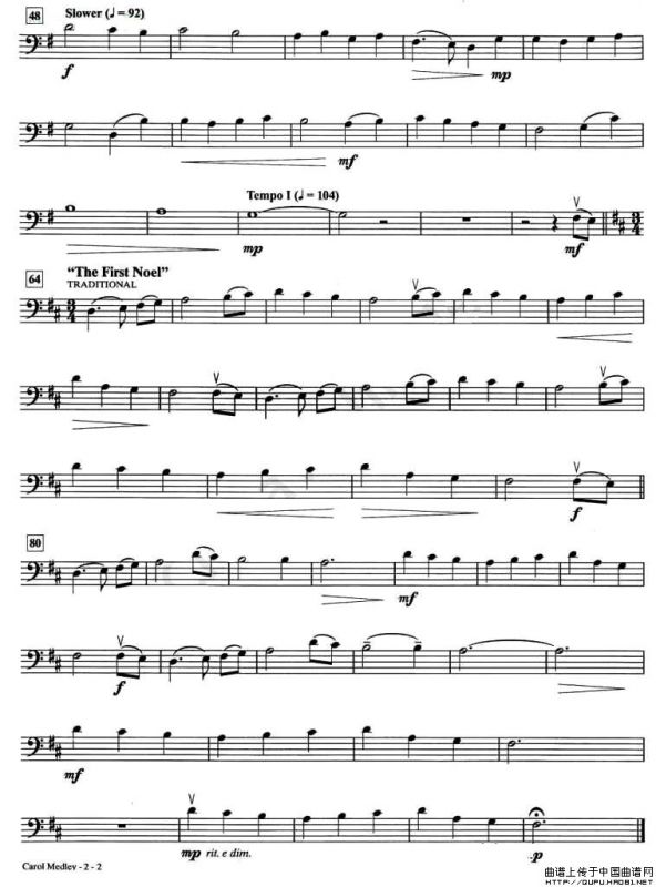 CAROL MEDLEY（大提琴谱）